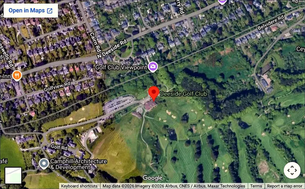 Map showing Deeside Golf Club
