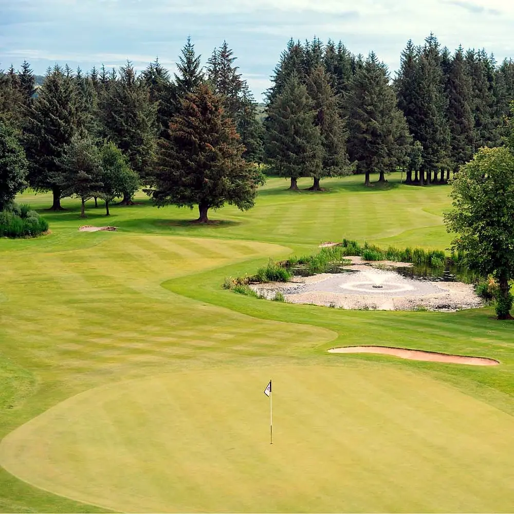The 18th green on the Haughton Course
