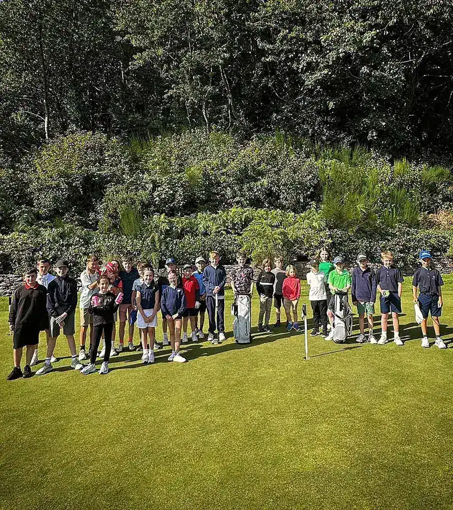 A group of junior golfers at Deeside Golf Club