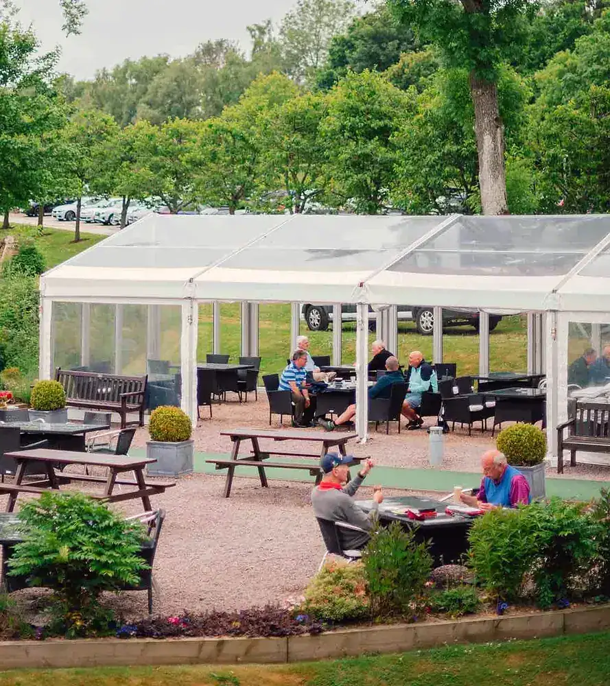 The clubhouse terrace