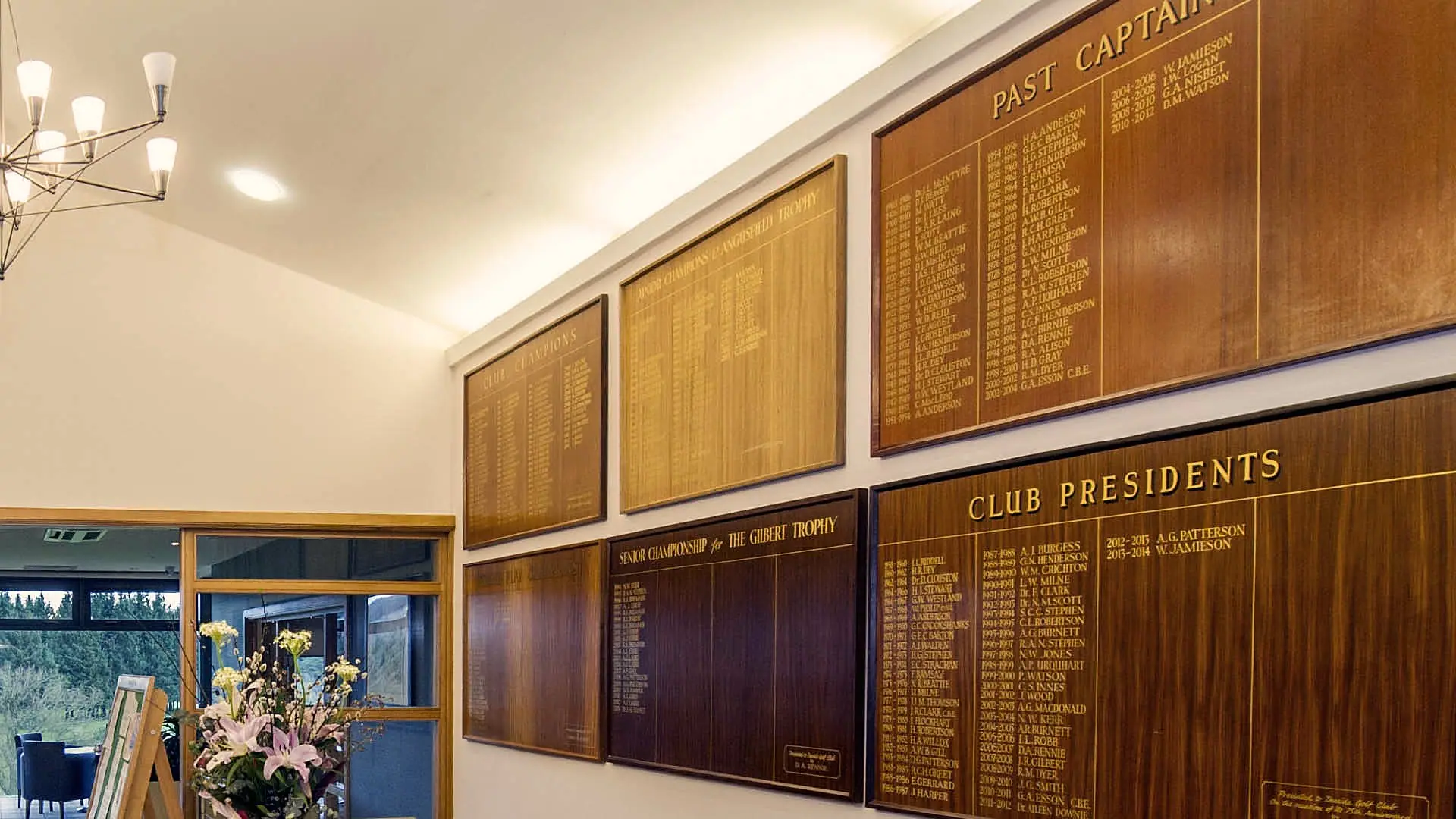 Captains board at Deeside Golf Club